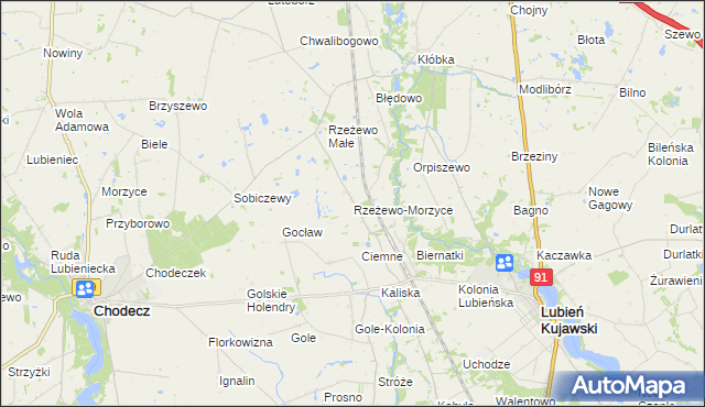 mapa Rzeżewo-Morzyce, Rzeżewo-Morzyce na mapie Targeo