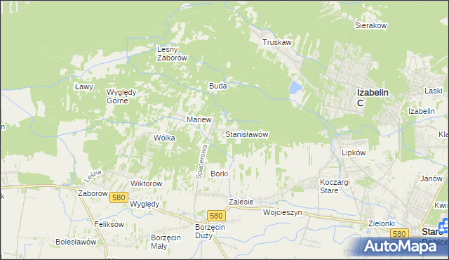 mapa Stanisławów gmina Stare Babice, Stanisławów gmina Stare Babice na mapie Targeo