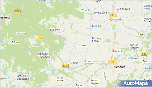 mapa Julkowo, Julkowo na mapie Targeo