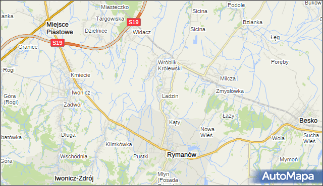 mapa Ladzin, Ladzin na mapie Targeo