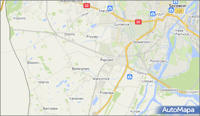 mapa Rajkowo, Rajkowo na mapie Targeo