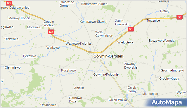 mapa Gołymin-Ośrodek, Gołymin-Ośrodek na mapie Targeo