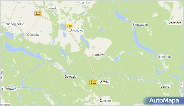 mapa Kartkowo, Kartkowo na mapie Targeo