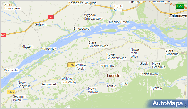 mapa Gniewniewice Folwarczne, Gniewniewice Folwarczne na mapie Targeo