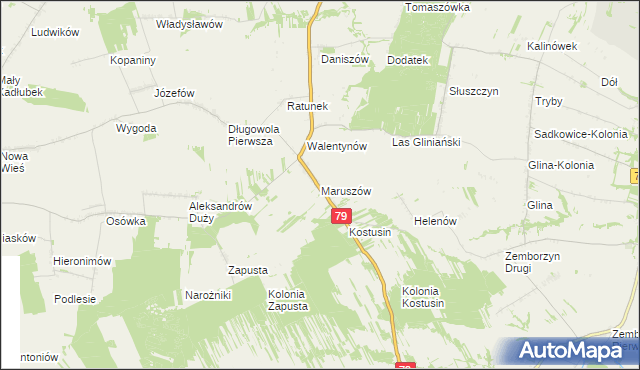 mapa Maruszów gmina Lipsko, Maruszów gmina Lipsko na mapie Targeo