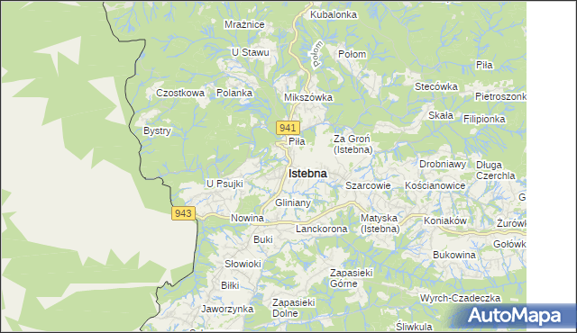 mapa Istebna, Istebna na mapie Targeo