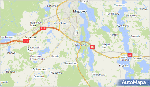 mapa Nikutowo, Nikutowo na mapie Targeo