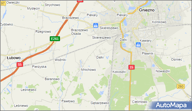 mapa Dalki, Dalki na mapie Targeo