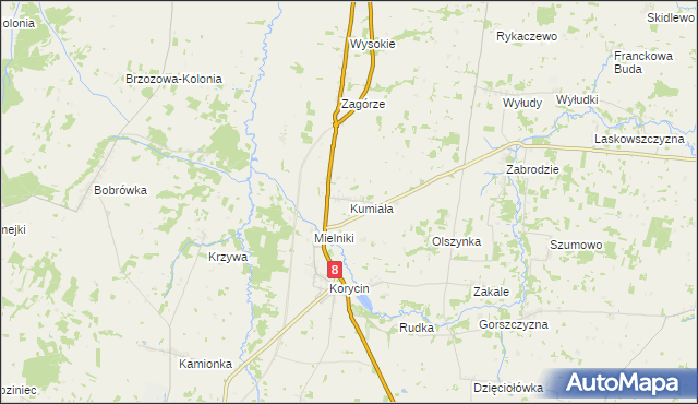 mapa Kumiała, Kumiała na mapie Targeo