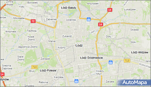mapa Łodzi, Łódź na mapie Targeo