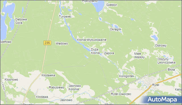 mapa Mała Klonia gmina Czersk, Mała Klonia gmina Czersk na mapie Targeo