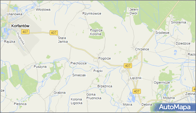 mapa Pogórze gmina Biała, Pogórze gmina Biała na mapie Targeo