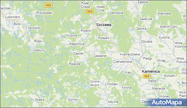 mapa Zasadne, Zasadne na mapie Targeo