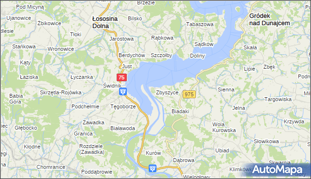 mapa Zbyszyce, Zbyszyce na mapie Targeo