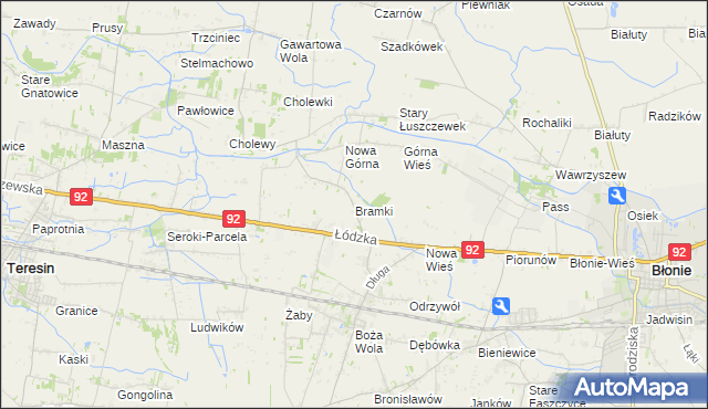 mapa Bramki, Bramki na mapie Targeo