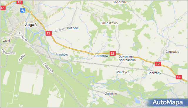 mapa Chrobrów, Chrobrów na mapie Targeo