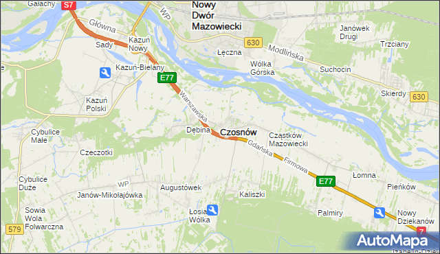 mapa Czosnów, Czosnów na mapie Targeo