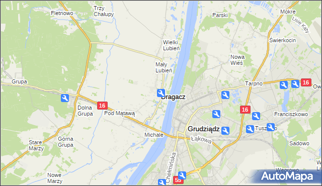 mapa Dragacz, Dragacz na mapie Targeo