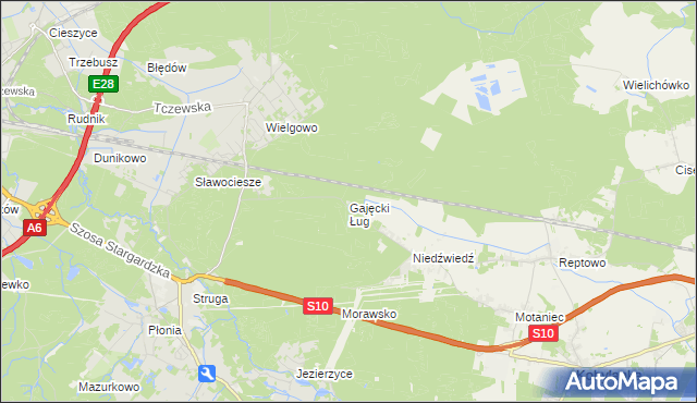 mapa Gajęcki Ług, Gajęcki Ług na mapie Targeo