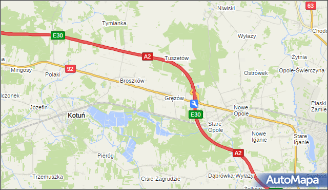 mapa Gręzów, Gręzów na mapie Targeo