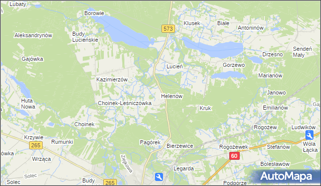 mapa Helenów gmina Gostynin, Helenów gmina Gostynin na mapie Targeo