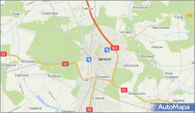 mapa Jarocin, Jarocin na mapie Targeo