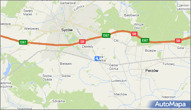 mapa Koza Wielka, Koza Wielka na mapie Targeo
