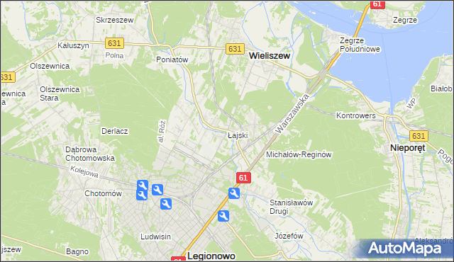 mapa Łajski, Łajski na mapie Targeo