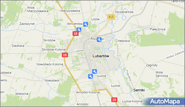 mapa Lubartów, Lubartów na mapie Targeo
