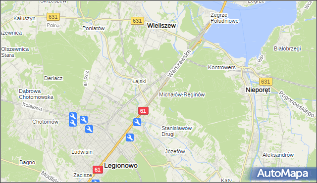 mapa Michałów-Reginów, Michałów-Reginów na mapie Targeo