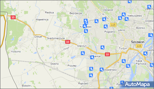 mapa Mierzyn gmina Dobra (Szczecińska), Mierzyn gmina Dobra (Szczecińska) na mapie Targeo
