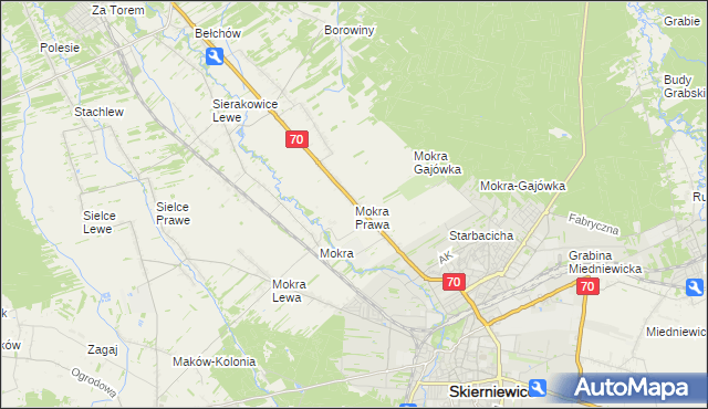 mapa Mokra Prawa, Mokra Prawa na mapie Targeo