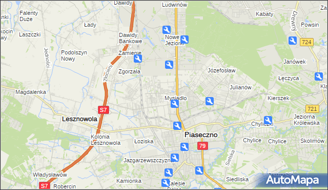 mapa Mysiadło, Mysiadło na mapie Targeo