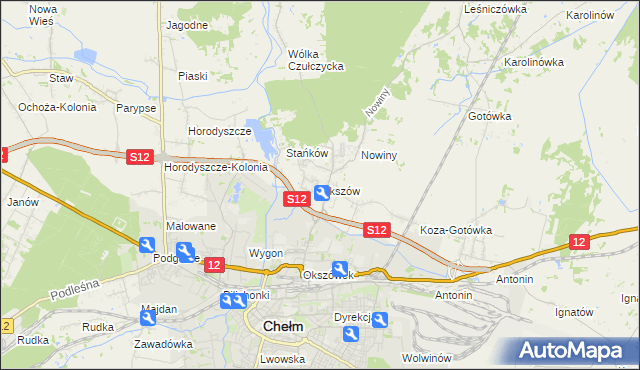 mapa Okszów, Okszów na mapie Targeo