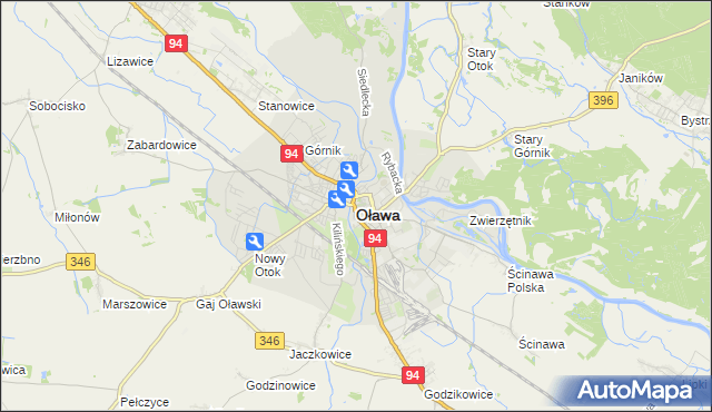 mapa Oława, Oława na mapie Targeo