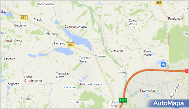 mapa Osowa gmina Suwałki, Osowa gmina Suwałki na mapie Targeo
