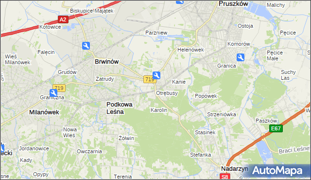 mapa Otrębusy, Otrębusy na mapie Targeo