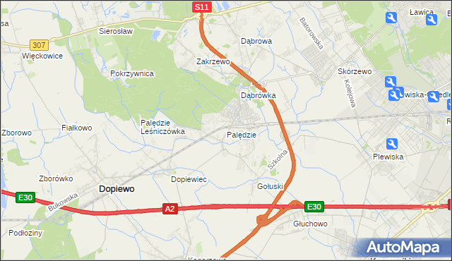 mapa Palędzie, Palędzie na mapie Targeo