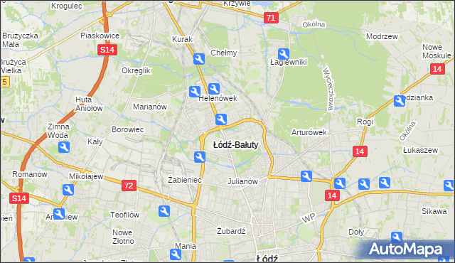 mapa Radogoszcz gmina Łódź, Radogoszcz gmina Łódź na mapie Targeo