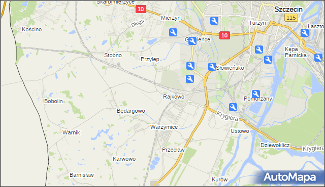 mapa Rajkowo, Rajkowo na mapie Targeo