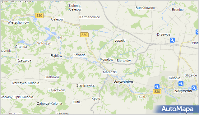 mapa Rogalów gmina Wąwolnica, Rogalów gmina Wąwolnica na mapie Targeo