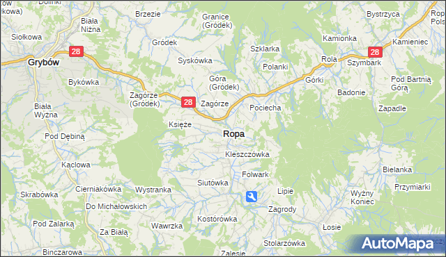 mapa Ropa, Ropa na mapie Targeo