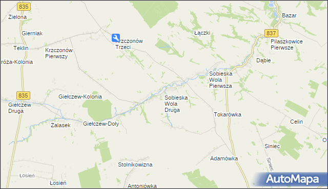 mapa Sobieska Wola Druga, Sobieska Wola Druga na mapie Targeo