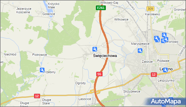 mapa Święciechowa, Święciechowa na mapie Targeo