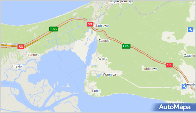 mapa Wicko gmina Międzyzdroje, Wicko gmina Międzyzdroje na mapie Targeo