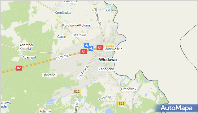 mapa Włodawa, Włodawa na mapie Targeo