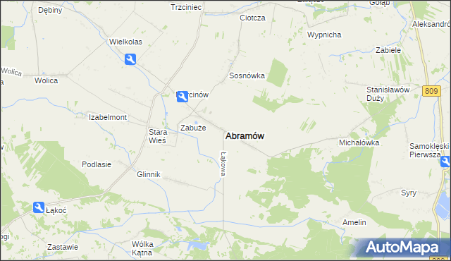 mapa Abramów powiat lubartowski, Abramów powiat lubartowski na mapie Targeo