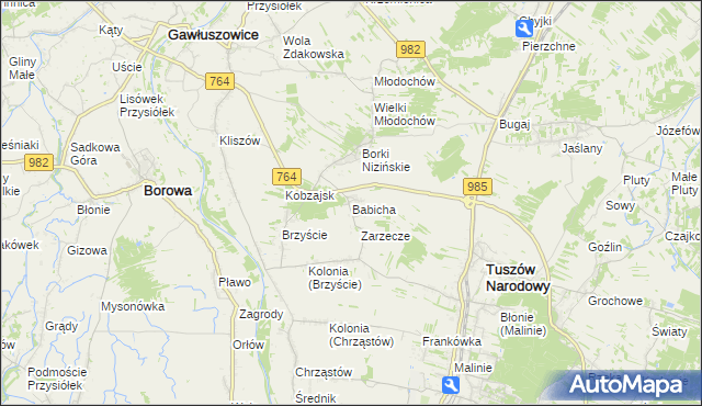 mapa Babicha, Babicha na mapie Targeo