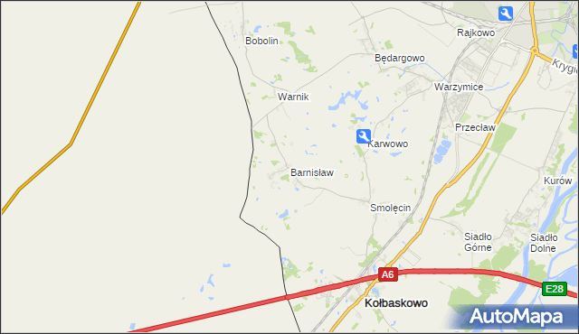 mapa Barnisław, Barnisław na mapie Targeo