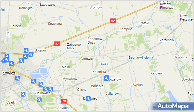 mapa Bednary gmina Nieborów, Bednary gmina Nieborów na mapie Targeo